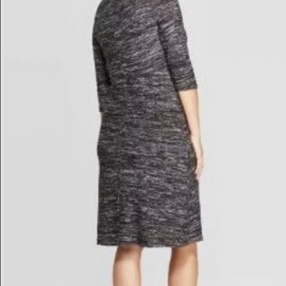 Long Sleeve Cozy Tie Front Maternity Dress - Picture 2 of 6